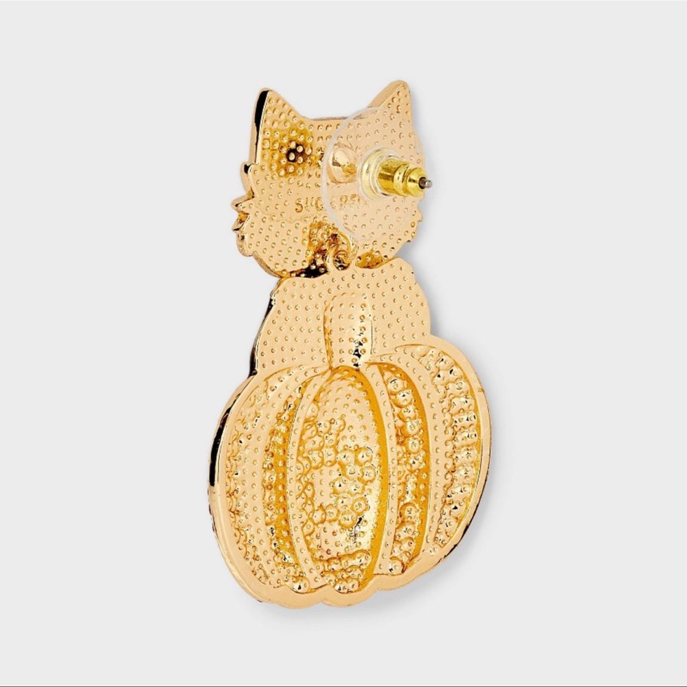 Sugarfix by Baublebar Black Cat in a Pumpkin Earrings - Picture 2 of 3